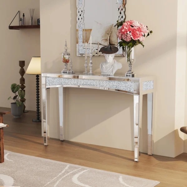 Mirrored Silver Console Table